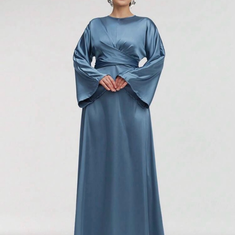 SHEIN Blue Long Sleeve Bell dress